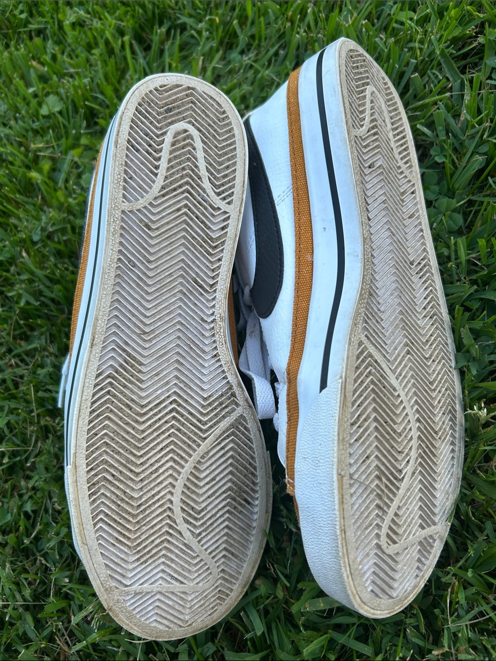 Nike court legacy White Sneakers with Black Swoosh and Tan Trim - Picture 5 of 5